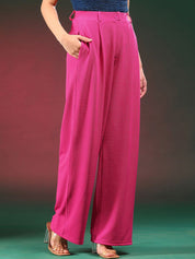 Stylecast X KOTTY BIZwear Women Relaxed Straight Leg Straight Fit High-Rise Parallel Trousers