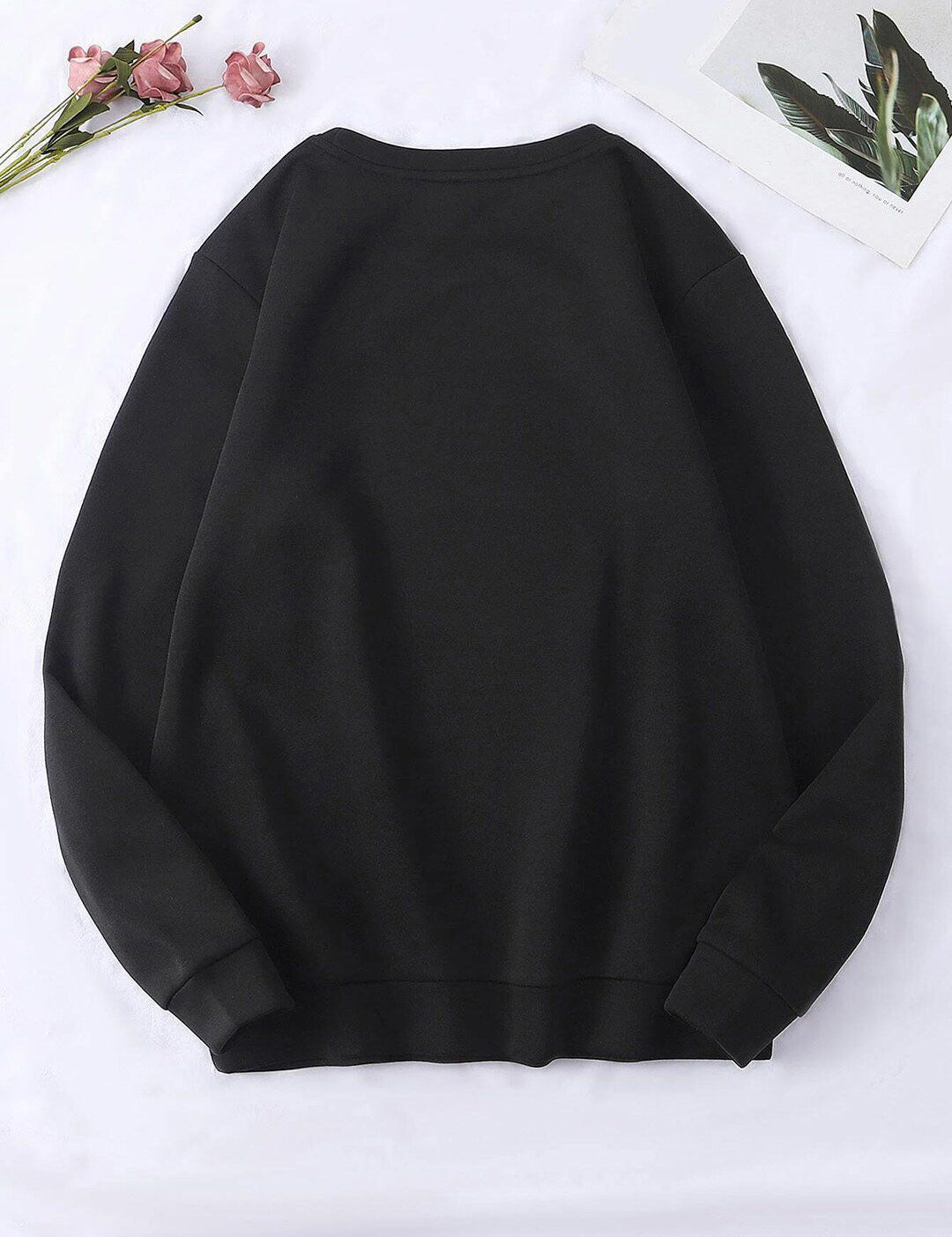 Kotty Round Neck Alphanumeric Printed Fleece Sweatshirt