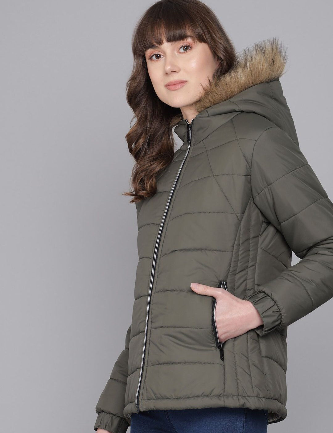 Kotty Women Grey Insulator Padded Jacket