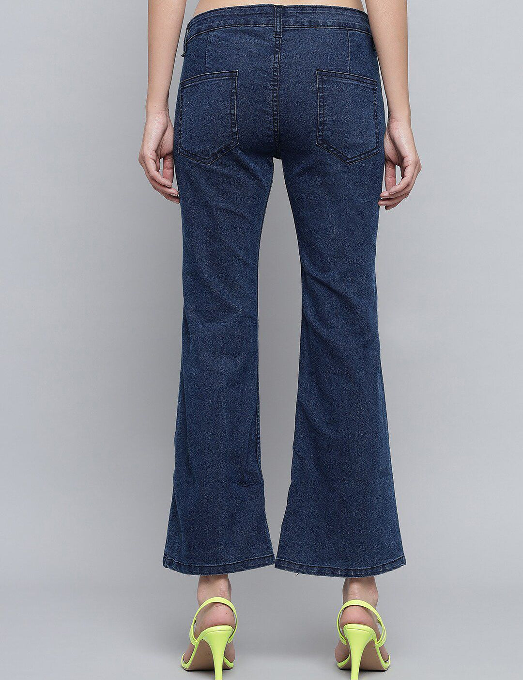 Kotty Women Blue Jean Flared Low-Rise Stretchable Jeans