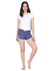 Kotty Women Blue Solid Lounge Shorts KTTSLEEPSHORTS208