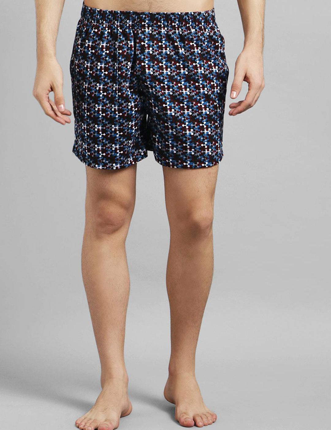 Kotty Men Blue & White Printed Boxers