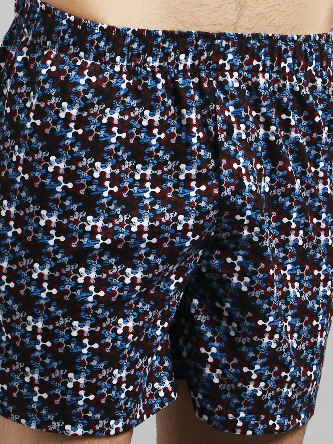 Kotty Men Blue & White Printed Boxers