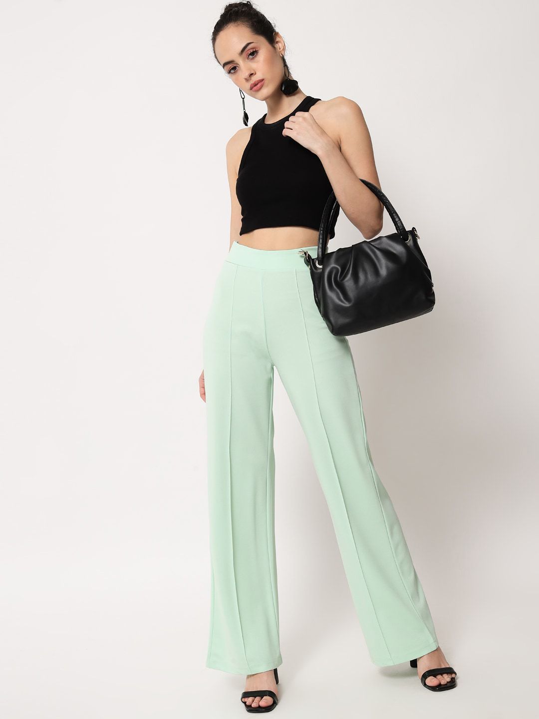 Kotty Women Pack Of 2 Relaxed Straight Leg High-Rise Easy Wash Trousers