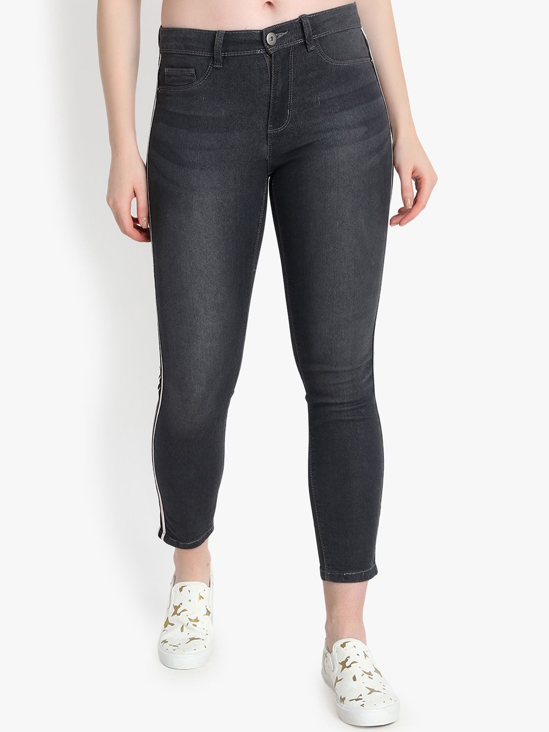 Kotty Women Black Skinny Fit High-Rise Clean Look Jeans