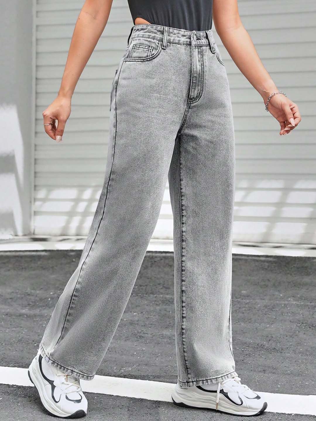 Kotty Women Jean Straight Fit High-Rise Heavy Fade Stretchable Jeans