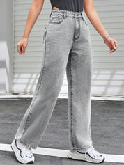 Kotty Women Jean Straight Fit High-Rise Heavy Fade Stretchable Jeans