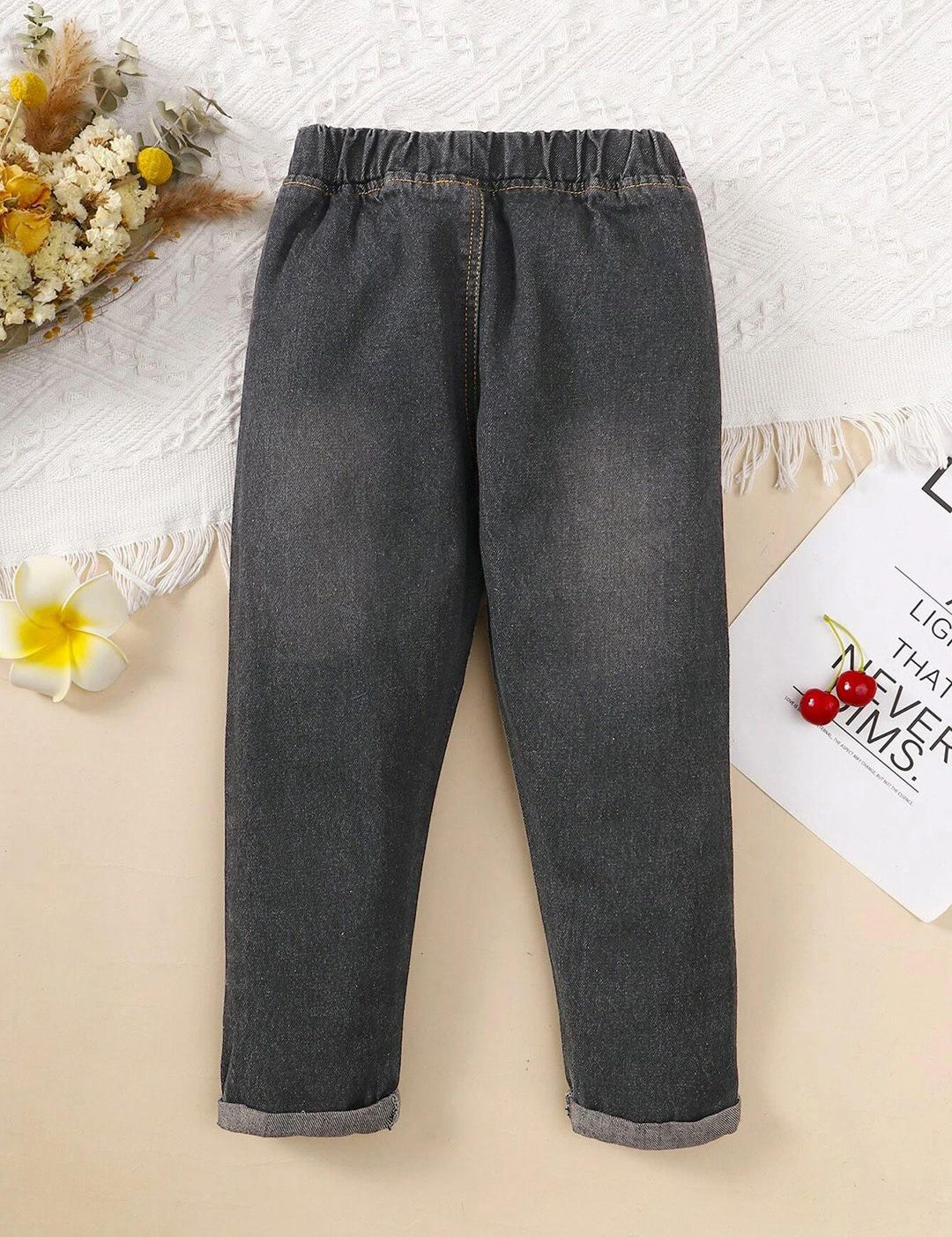 Kotty Girls Jogger Fit Mid-Rise Light Fade Stretchable Jeans