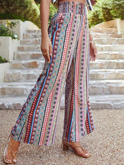 Kotty Women Striped Relaxed High-Rise Easy Wash Trousers