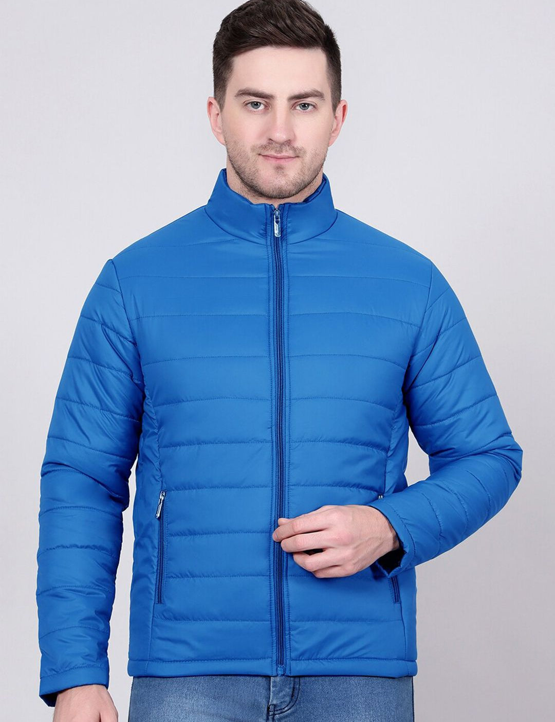 Kotty Blue Stand Collar Padded Jacket