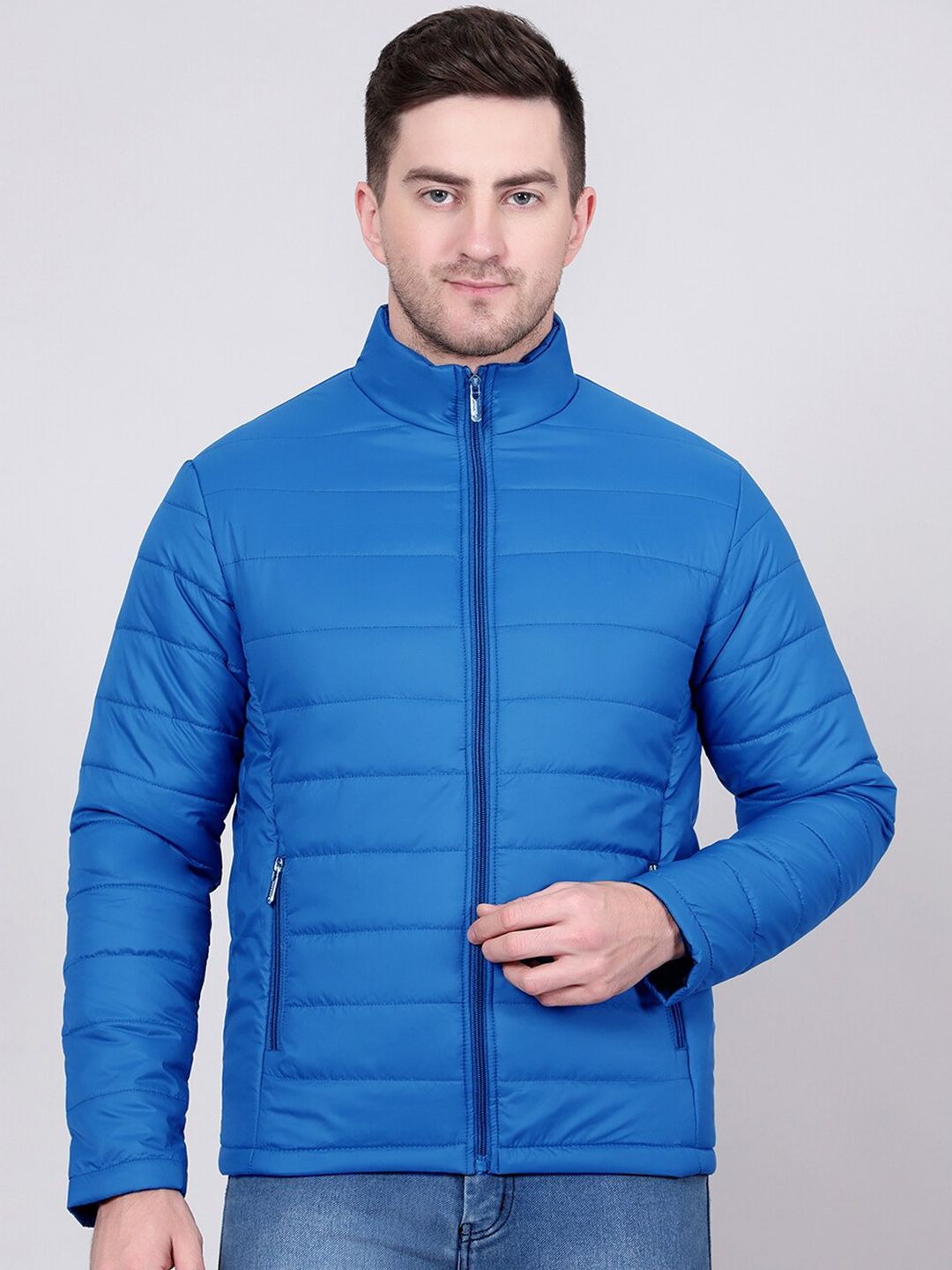 Kotty Blue Stand Collar Padded Jacket
