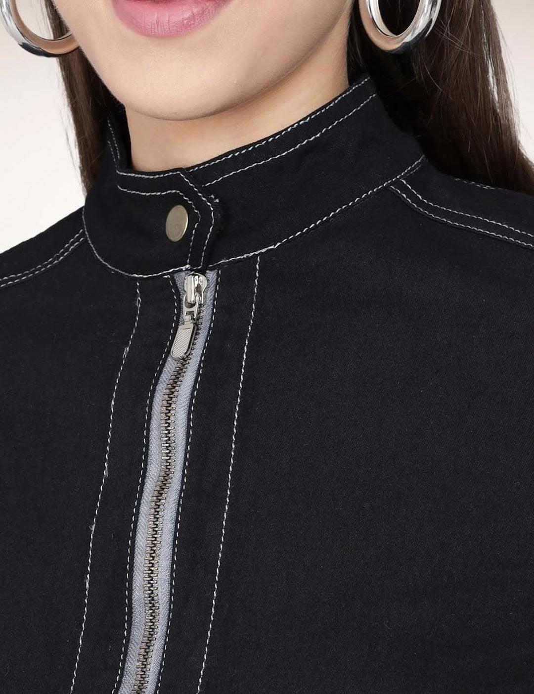 Kotty Women Collarless Denim Jacket