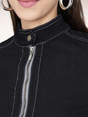 Kotty Women Collarless Denim Jacket