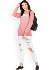 Kotty Women Pink Printed Sweatshirt