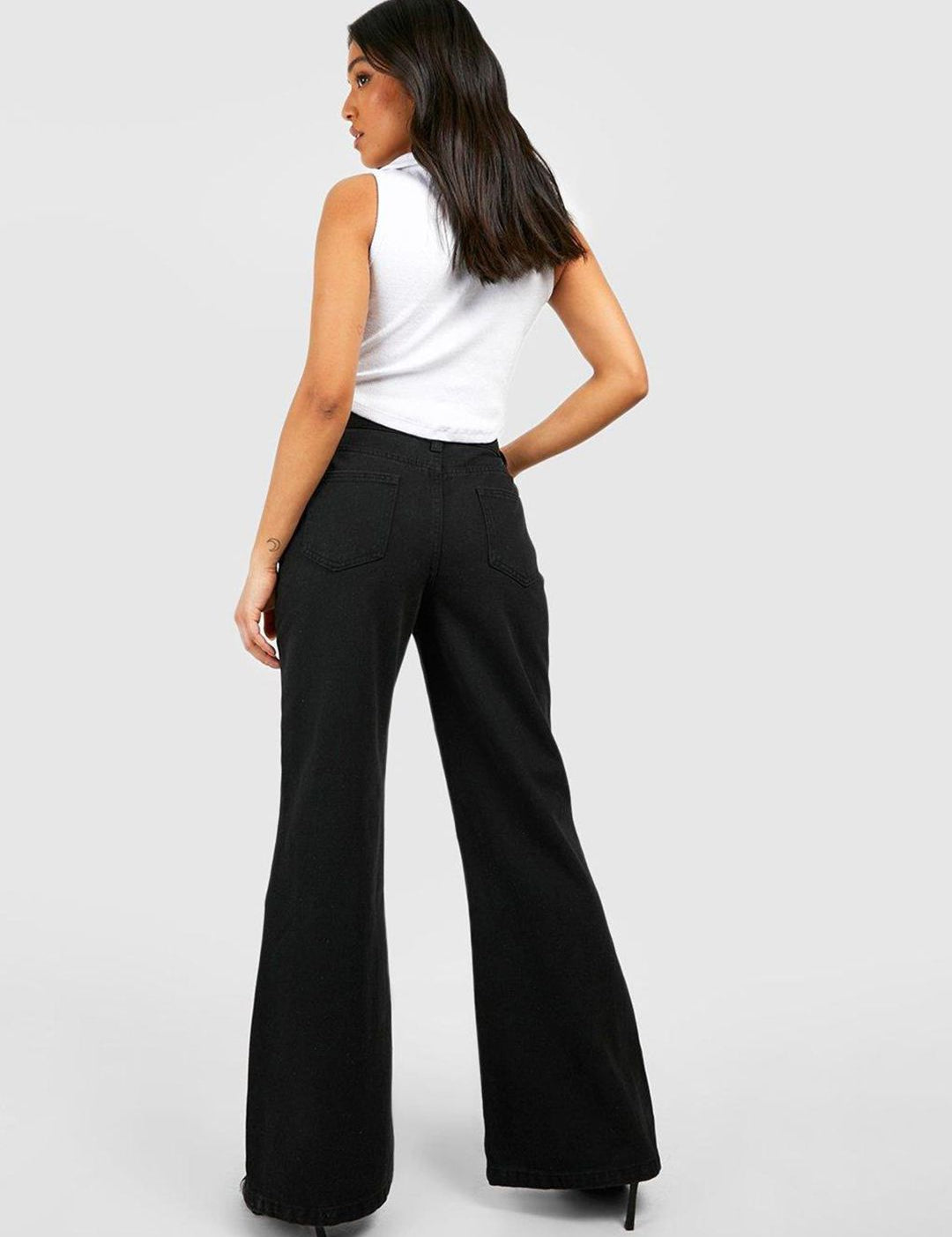 Kotty Women Black Jean Flared High-Rise Stretchable Jeans