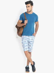 Kotty Men Blue Printed Regular Fit Regular Shorts