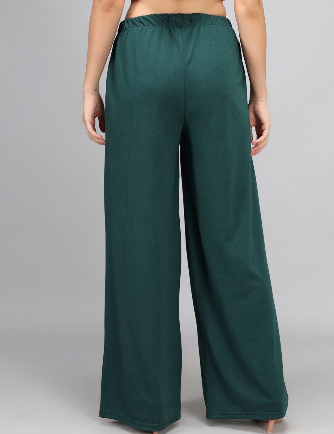 Kotty Women Green Loose Fit High-Rise Parallel Trousers