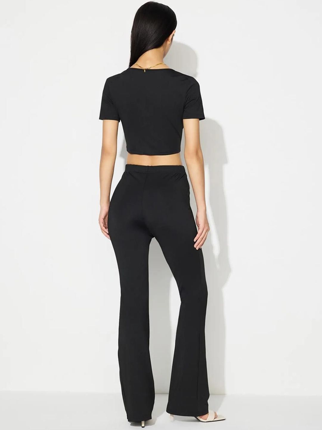 Kotty Black Square Neck Top With Trousers