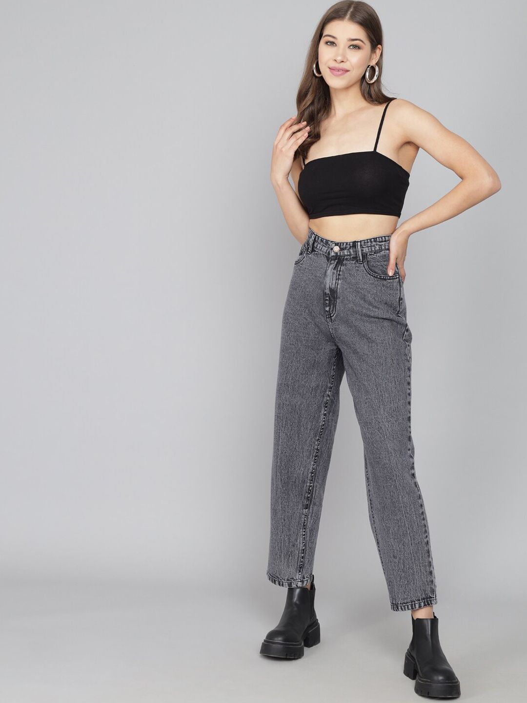 Kotty Women Black High-Rise Light Fade Jeans