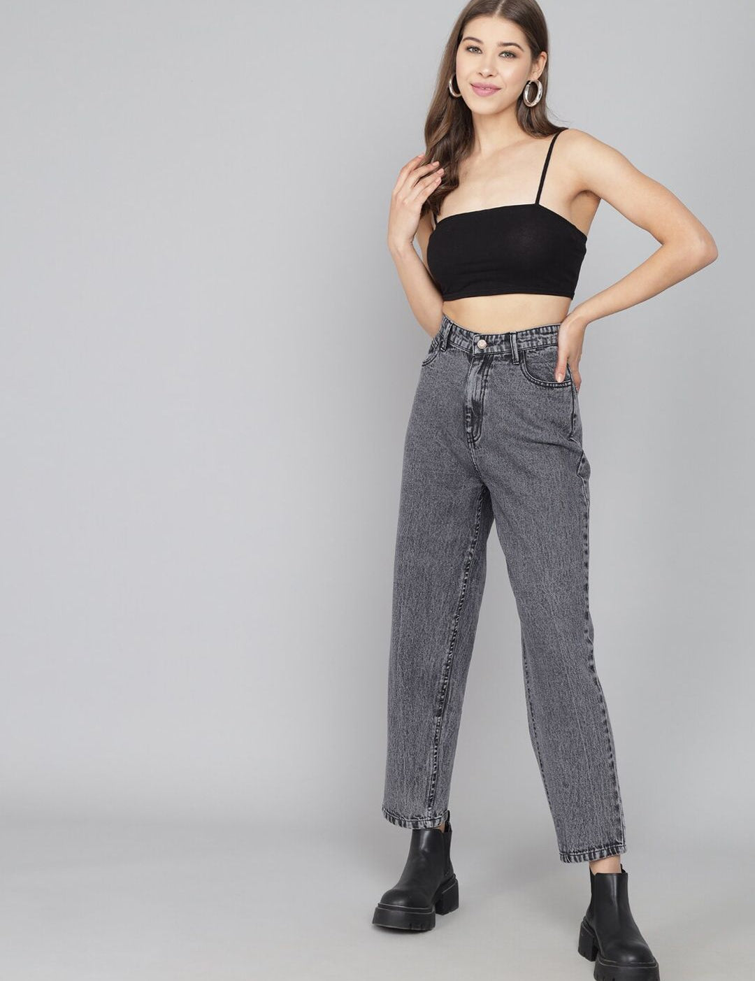 Kotty Women Black High-Rise Light Fade Jeans