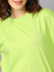 Kotty Round Neck Drop-Shoulder Sleeves Oversized T-shirt