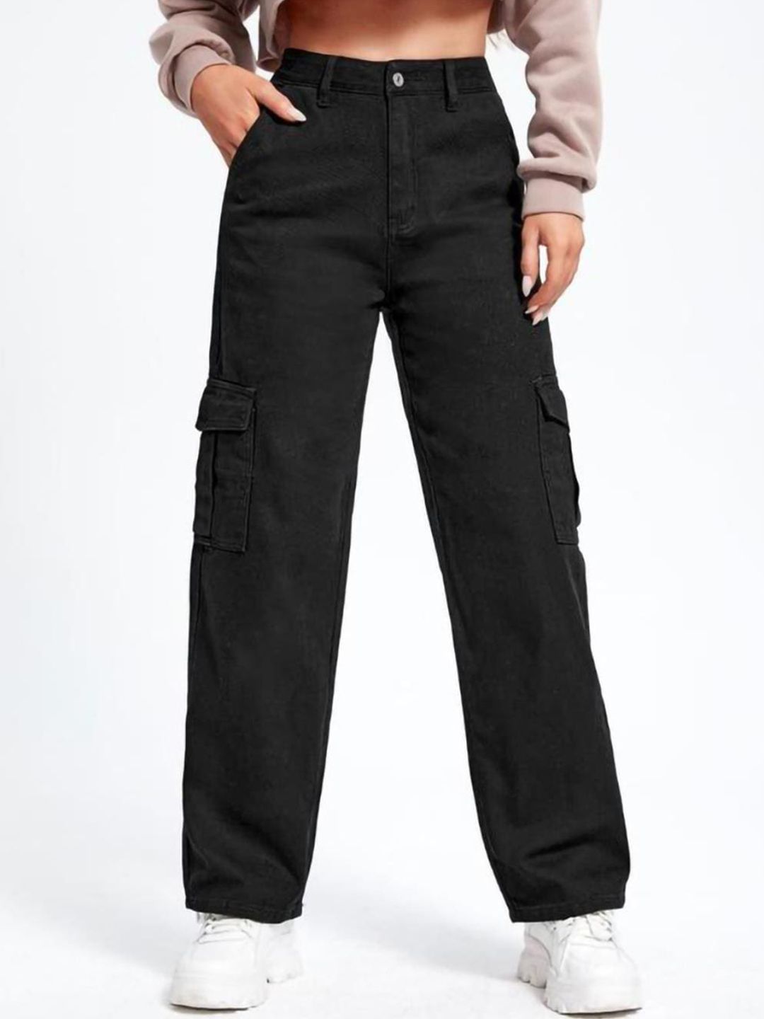 Kotty Women Jean Straight Fit High-Rise Clean Look Stretchable Jeans