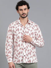 Kotty Men Spread Collar Floral Printed Casual Shirt
