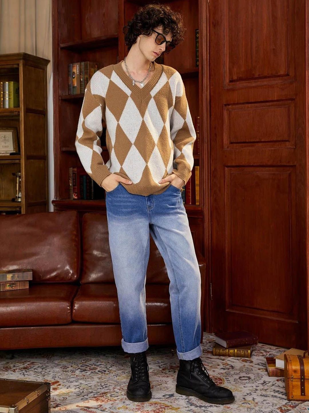 Kotty Men Blue Jean Low-Rise Clean Look Heavy Fade Stretchable Jeans