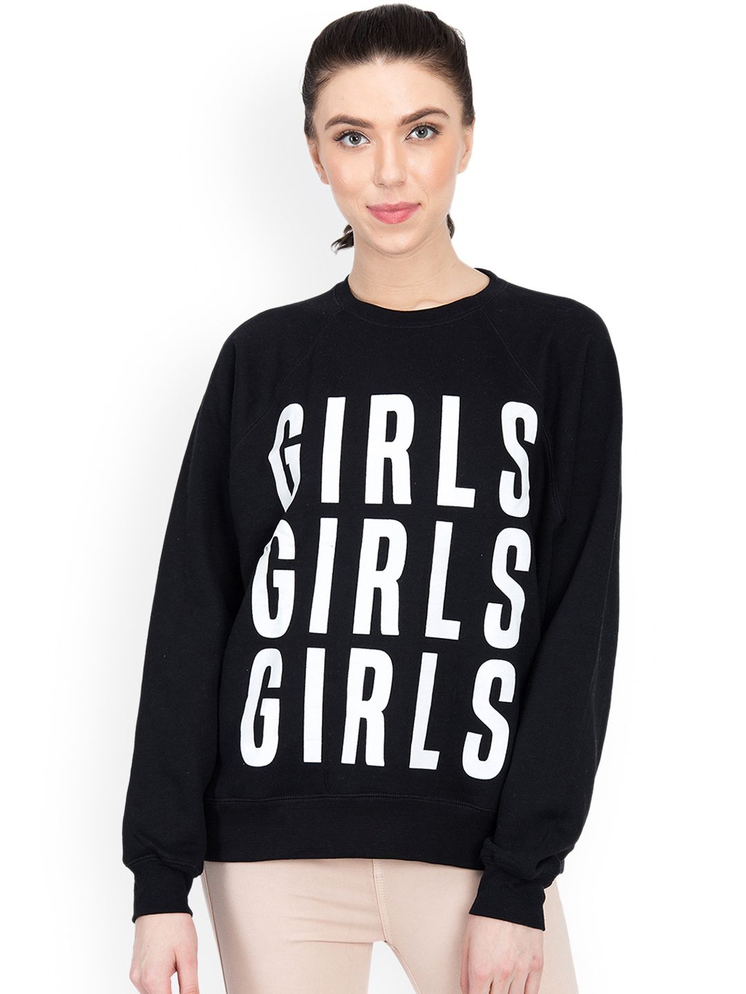 Kotty Women Black Printed Sweatshirt