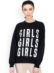 Kotty Women Black Printed Sweatshirt