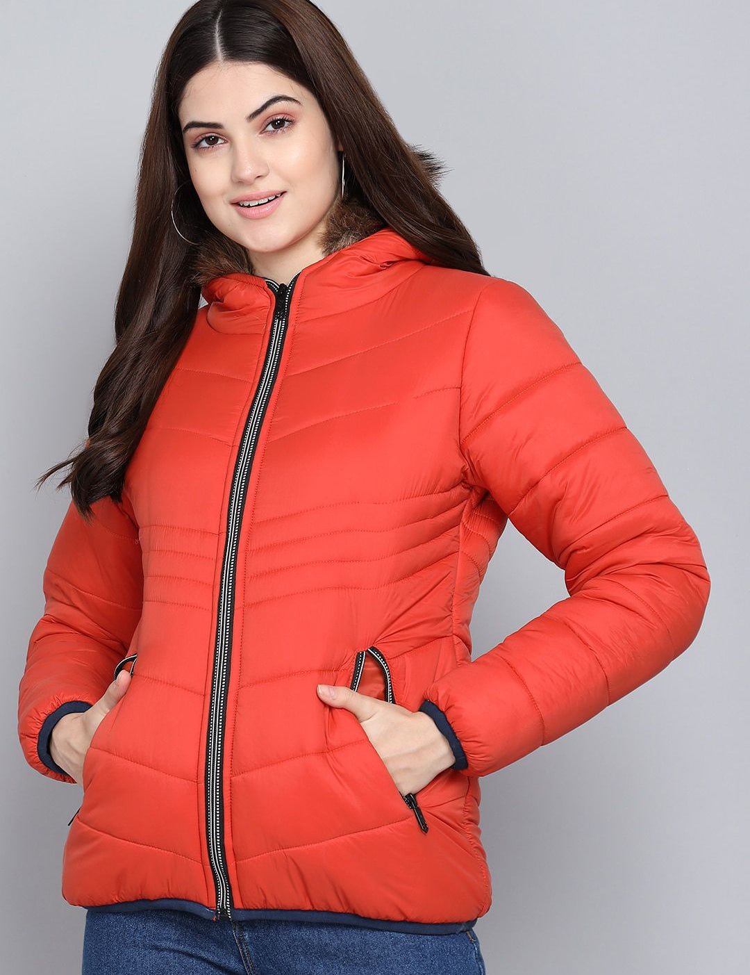 Kotty Women Orange Outdoor Padded Jacket
