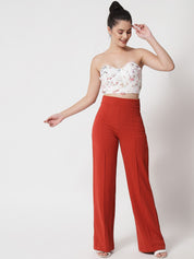 Kotty Women Pack Of 2 Relaxed Straight Leg High-Rise Easy Wash Parallel Trousers