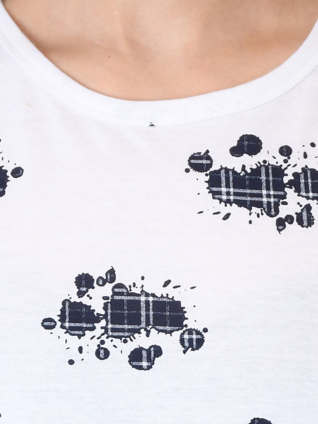 Kotty Women White Printed Round Neck T-shirt