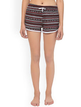 Kotty Women Black & White Printed Lounge Shorts