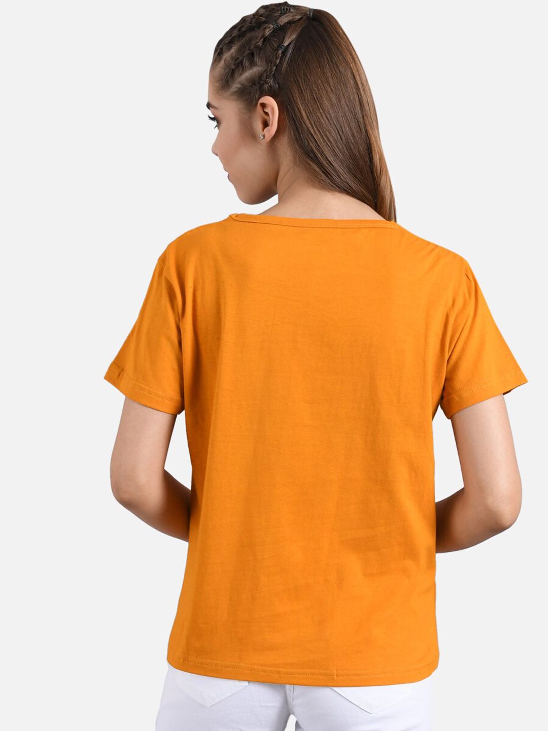 Kotty Women Pink Printed Round Neck T-shirt