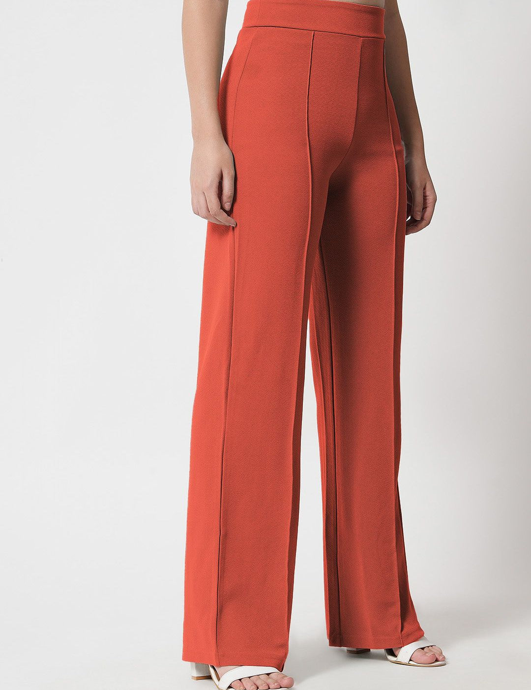 Kotty Women Pack Of 2 Relaxed Straight Leg Fit High-Rise Easy Wash Trousers