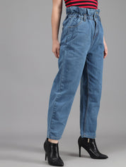 Kotty Women Blue Boyfriend Fit High-Rise Jeans