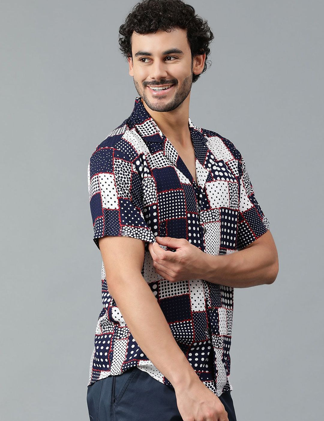 Kotty Men Cuban Collar Ethnic Motifs Printed Casual Shirt