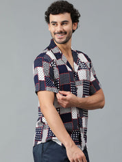 Kotty Men Cuban Collar Ethnic Motifs Printed Casual Shirt