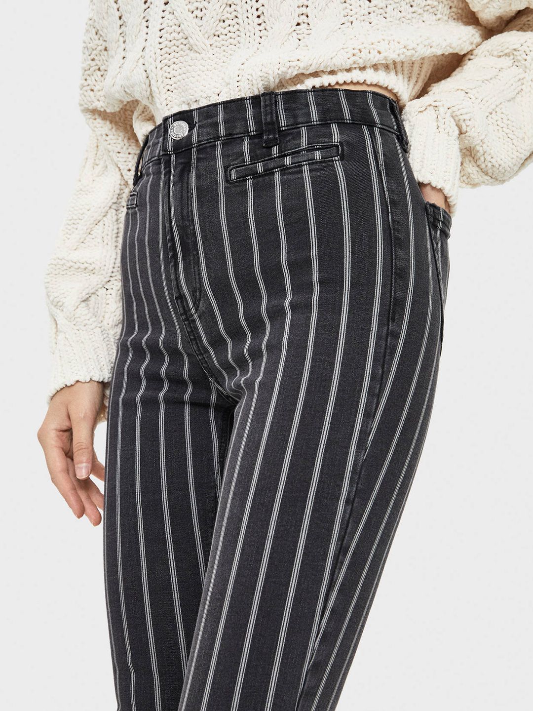 Kotty Women Black & White Skinny Fit High-Rise Clean Look Jeans