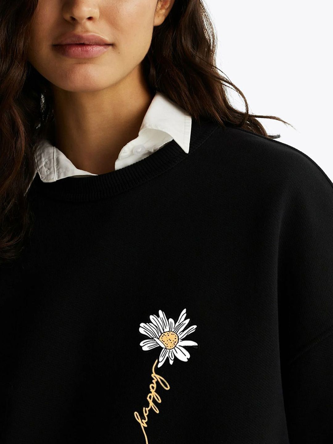 Kotty Women Graphic Printed Round NeckFull Sleeve Oversized Sweatshirt