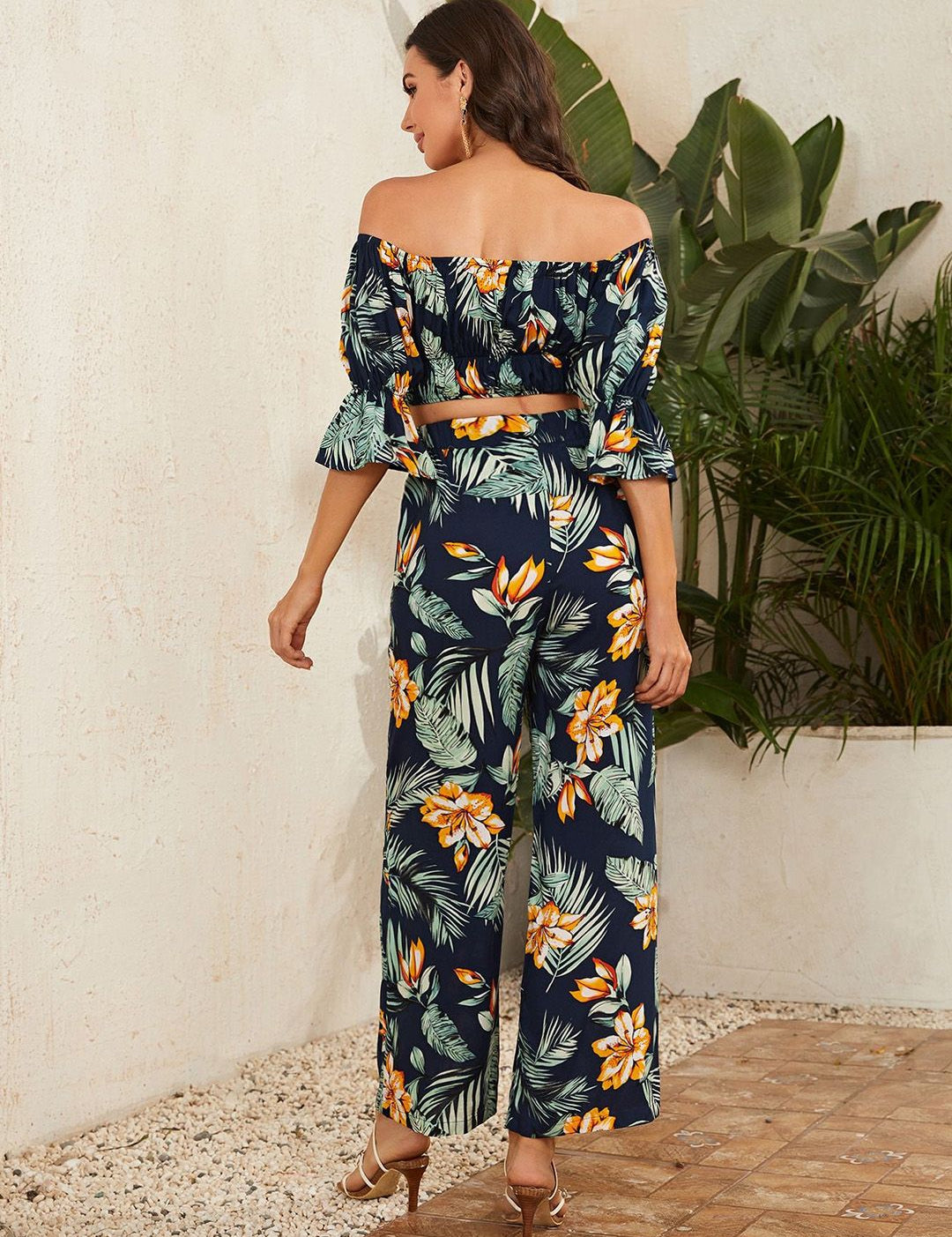  Kotty Floral Printed Top With Trousers Co-Ords