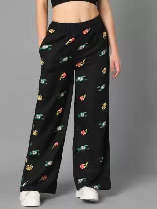 Kotty Women Printed High-Rise Easy Wash Parallel Trousers