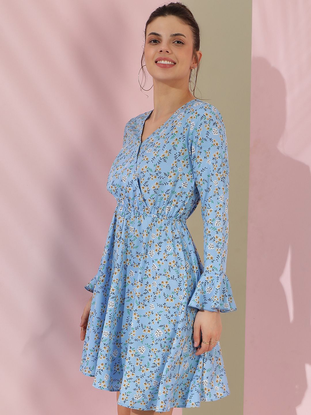 Kotty Women Floral Printed Fit & Flare Mini Dress