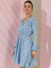 Kotty Women Floral Printed Fit & Flare Mini Dress