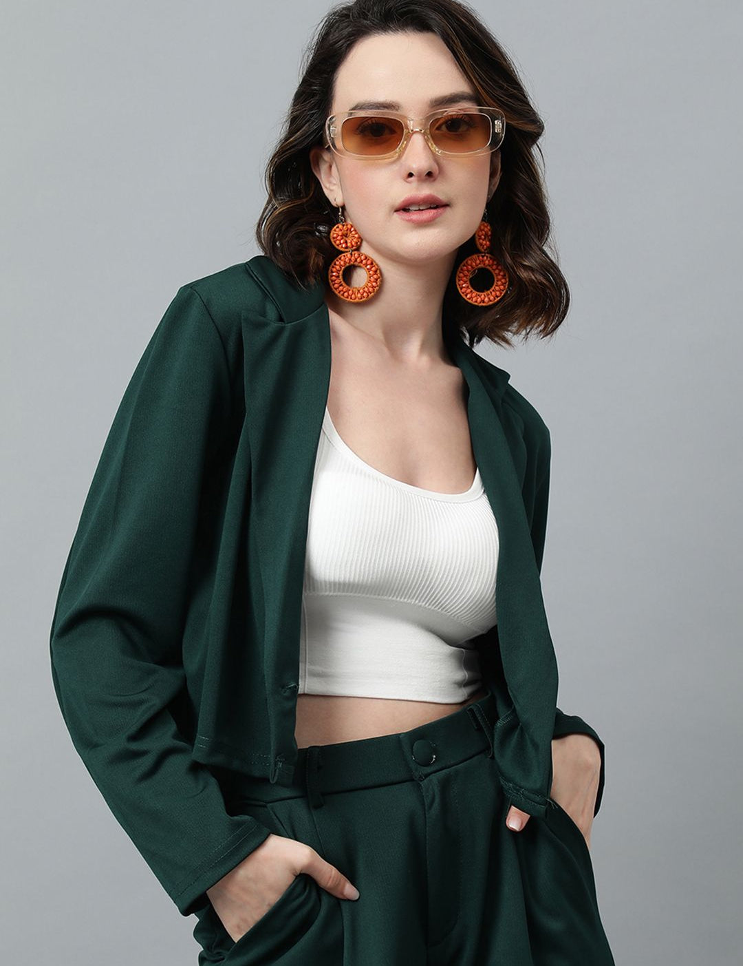 KOTTY Basics Double Breasted Crop Blazer