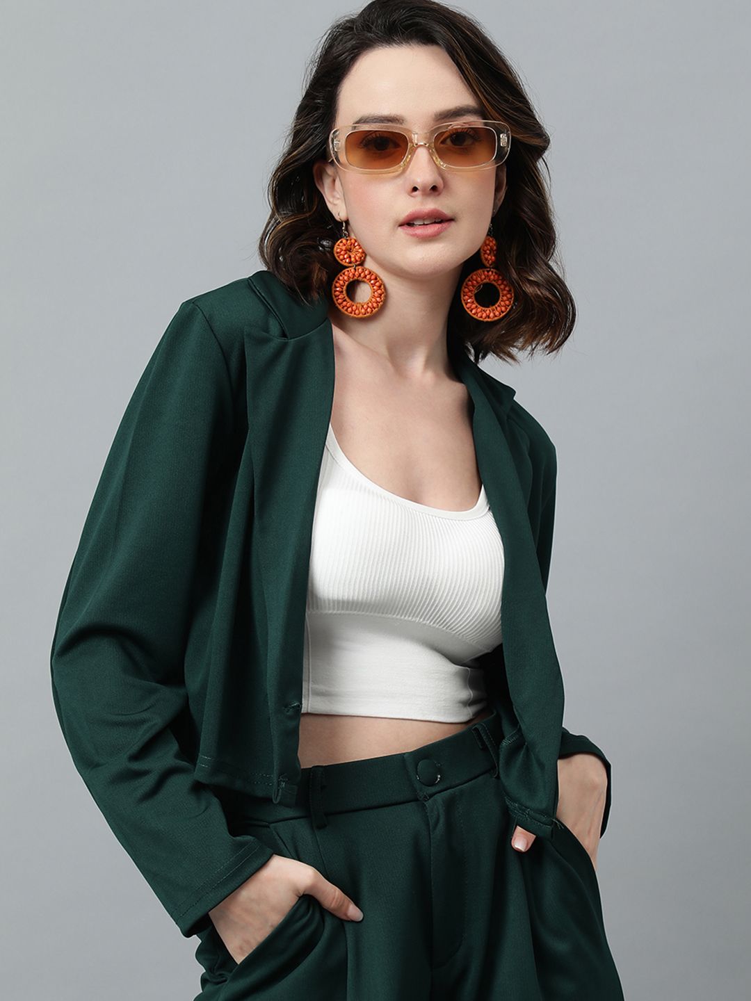 KOTTY Basics Double Breasted Crop Blazer