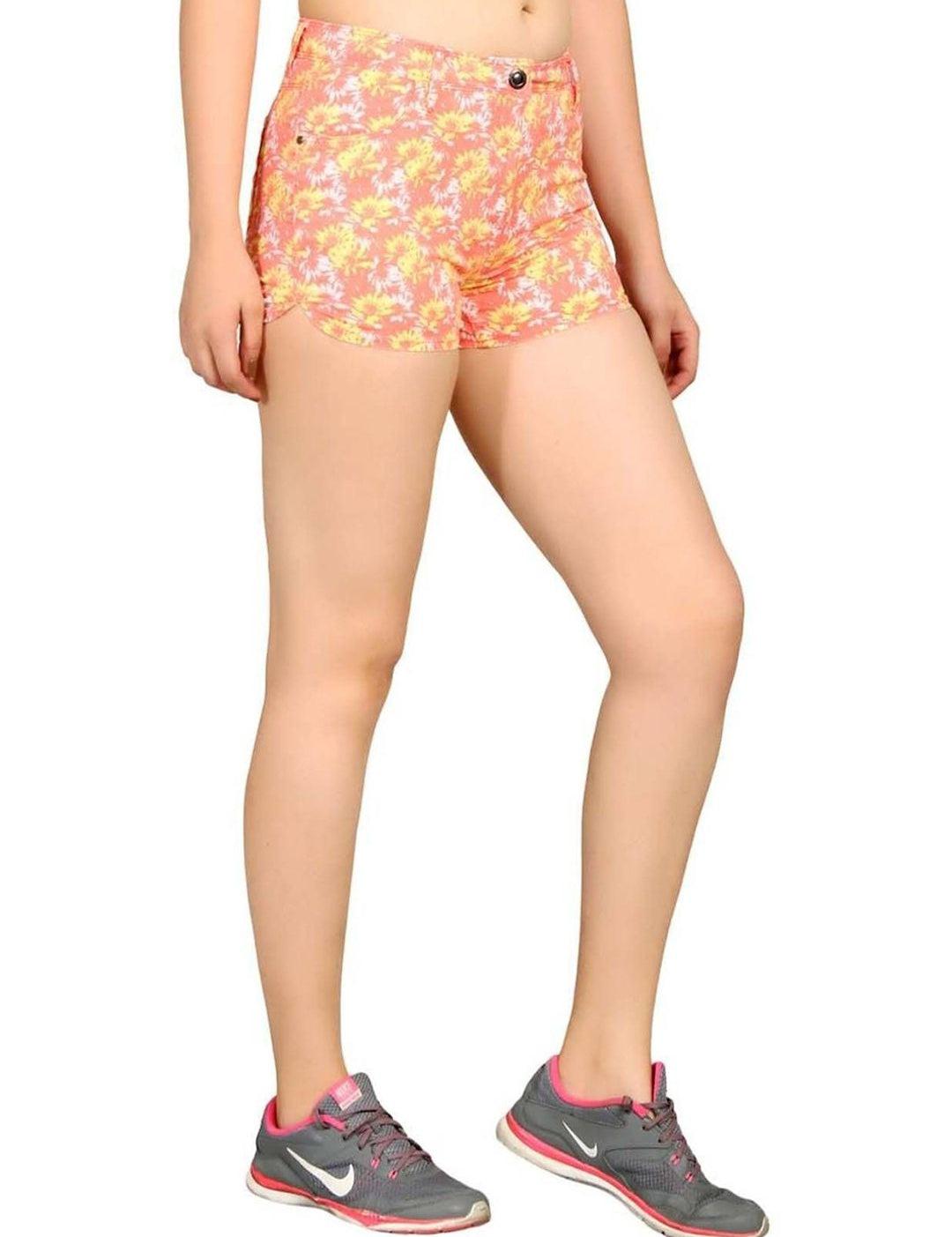Kotty Women Floral Printed Regular Fit Low-Rise Hot Pants Shorts