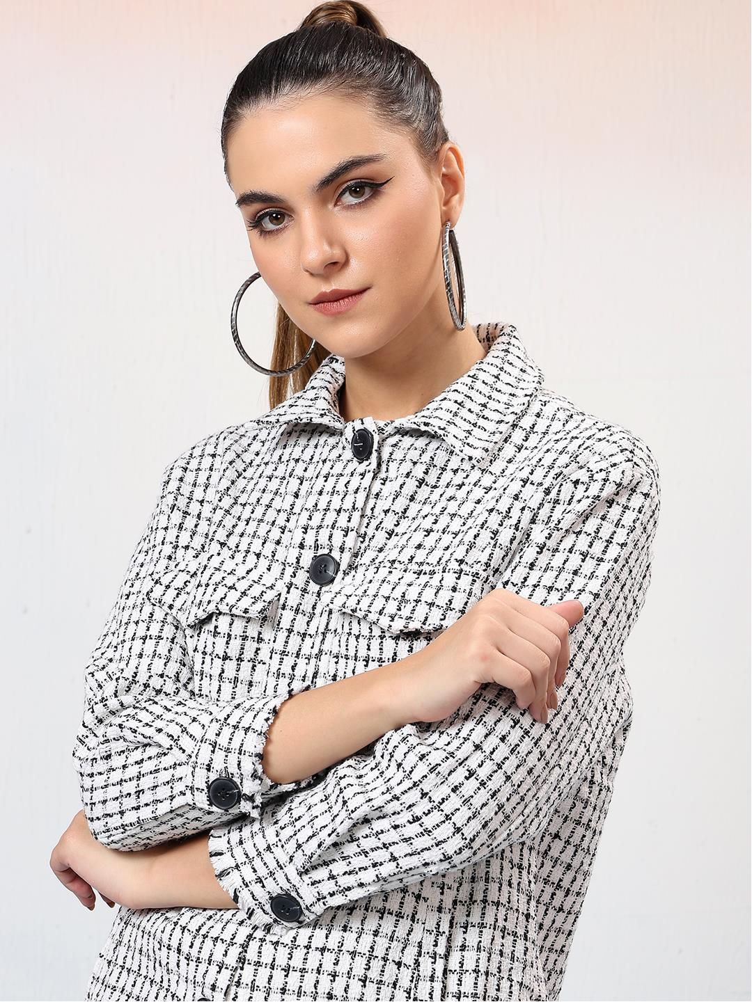  Kotty Checked Shawl Collar Coats

