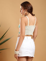 Kotty Embroidered Crochet Crop Top